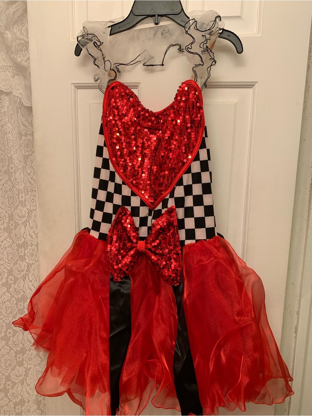 Queen of Hearts red/black& white dance costume
